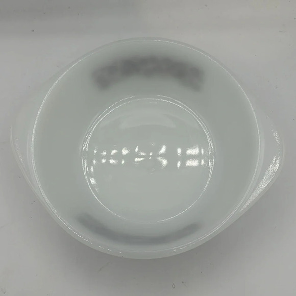 small white with brown floral vintage Glasbake dish - Picture 2 of 3